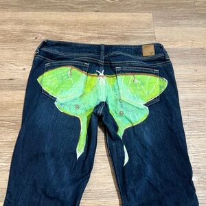 American Eagle Jeans Hand Painted Butterfly stretch for women’s